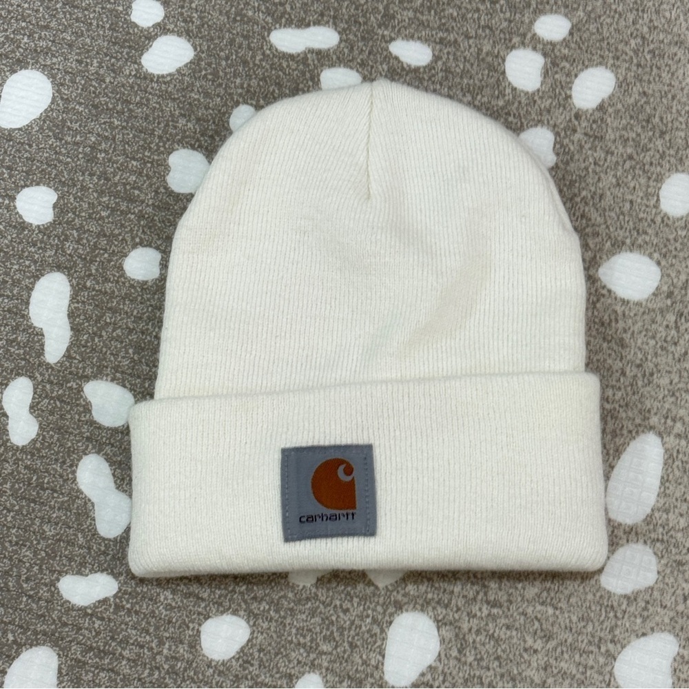 Carhartt Knit Cuffed Beanie A18 Watch Hat winter logo cream ivory